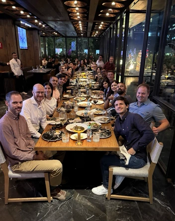 The iVisa team at a team dinner