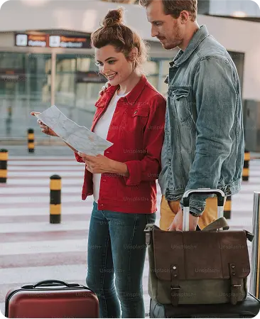 Travelers in the airport