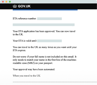 Preview of a UK ETA