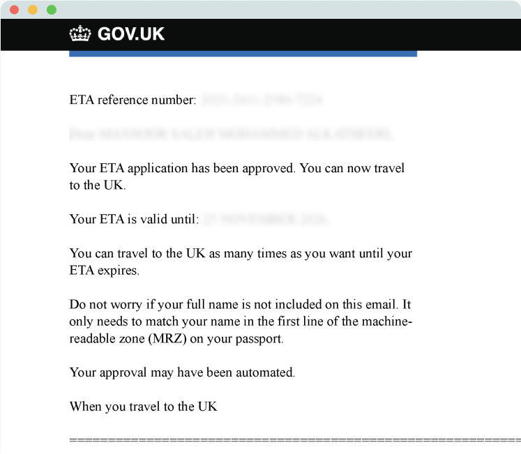 Preview of a UK ETA