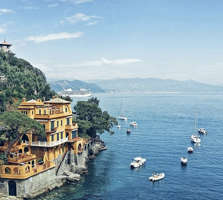 Portofino villas from the water