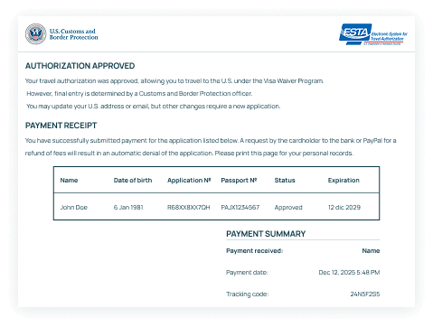 Preview of the US ESTA