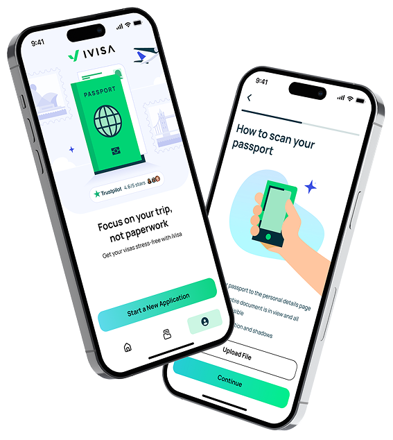 Phone with iVisa app